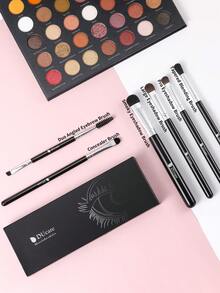 DUcare 6 Pieces Portable Eye Makeup Brushes, Travel Makeup Brush Set, Concealer Brush, Eye Shadow Brush, Eyebrow Brush, Blending Brush, Multifunctional Beauty Tool Set - Black - View 3