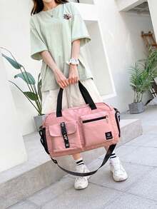 带干湿分离口袋的旅行包，带鞋仓的旅行包，商务旅行、健身、户外活动、学习用品、学生用品、度假用品、带鞋袋的过夜包 - 彩色 - 查看 8