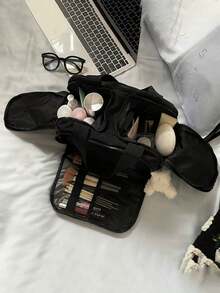 1个优质双拉链化妆包，大容量时尚收纳洗漱包 - 彩色 - 查看 15