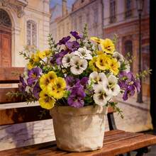 8 pièces Orchidée Phalaenopsis et Pensée artificielles, décoration florale réaliste résistante aux UV pour jardin intérieur/extérieur, porche, rebord de fenêtre, maison, mariage et style rustique ; fleurs artificielles résistantes à la décoloration pour la décoration, les suspensions, les vases, les anniversaires, les mariages, les fiançailles, la Saint-Patrick, Thanksgiving et plus encore - Multicolore - Voir 4