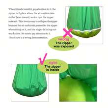 1件装重型吊椅，带充气枕头和口袋 - 最大承重176磅，4种颜色可选（绿色、黄色、粉色） - 室内外便携式吊床椅、秋千椅、吊篮椅 - 吊椅 - 查看 7