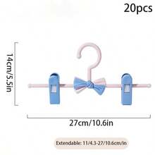 30 cái/20 cái/10 cái Móc treo quần mini chống trượt, kẹp quần có thể điều chỉnh, thu gọn, không đường may, dùng trong gia đình, chống trượt cho quần áo trẻ em. - Hồng - Xem 11