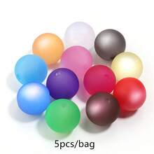 16/20毫米磨砂树脂猫眼珠哑光直孔珠手机链串珠笔饰品配件材料 - 深混色 - 查看 8