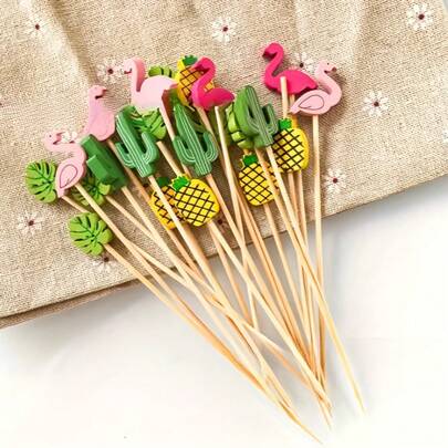 100 que tre trang trí kiểu nhiệt đới, với hình chim hồng hạc, dứa và nhiều hình dạng khác, hoàn hảo để trang trí tiệc và làm cho món ăn thêm hấp dẫn, mang đến không khí nghỉ dưỡng cho bàn ăn của bạn!