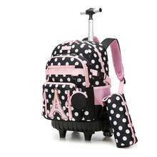 3pcs/Set Girls' Rolling Backpack Set, Including Handbag, Crossbody Bag And Pencil Case, Suitable For Elementary School Students - Children's Rolling Bags - View 6