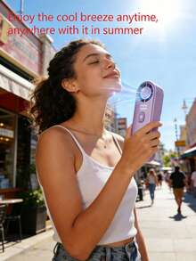 1pc Mini Handheld Fan, Only 4.33inch Mini Fan. Type-C Fast Charging With 2000mAh Large Capacity Battery. Ultra-Long Runtime, Ultra-Strong Airflow. Compact Design, 100 Wind Speed Levels. Convenient For Outdoor Use, Travel, Shopping, Camping, Portable, Keep Cool Anytime. Ideal Gift For Ladies, For Yourself, Family, Friends, Thoughtful Present, Caring Companion.,Outdoor,Garden,Travel Essentials,Portable Essentials,Beach Essentials,Graduation Season,Commencement,Graduation Ceremony,Graduation Gift,Graduation Present,Graduation Gift,Graduation Present,Congrats Grad,Congratulations Graduate,Valedictorian,Finish School,Graduation Party,Outdoor Essentials,Travel Portable,Hiking Essentials,Camping Essentials,Portable Tools,Summer Essentails,Summer Portable - Multicolor - View 3