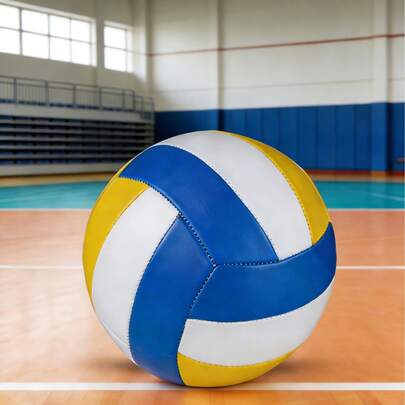 1pc Volleyball, White/Yellow/Blue Thickened Soft Shell Volleyball And Inflatable Hard Shell Volleyball, Suitable For Outdoor Training And Matches