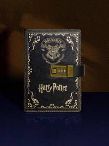 Harry Potter 1pc Vintage College Pattern Password Notebook, Retro Planner Creative Password Protected Daily Work Diary, Retro Artistic Exquisite Journal For Multifunctional Business Office Journal - Multicolor - View 8