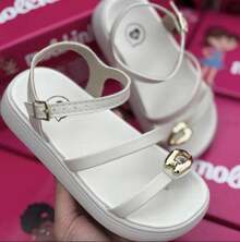 Molekinha Girls' Lightweight Comfortable Papete Sandals 26 To 36 Adjustable Buckle - 白色 - 查看 2