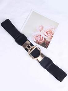 1 chiếc thắt lưng co giãn dành cho nữ, thiết kế mới nhất, phù hợp với váy, áo len, quần, chân váy, đầm. - màu đen - Xem 4
