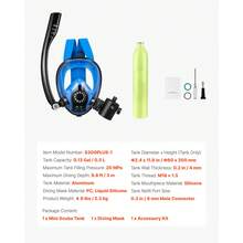 Mini Scuba Tank With Sub-Mask, 0.5L Portable Small Diving Tank For Underwater Breathing, Reusable Lung Diving Cylinder Up To 10 Minutes Dive Time, Emergency Rescue Pony Bottle For Snorkeling - 0.5L No Inflator Tool With Diving Mask - View 11