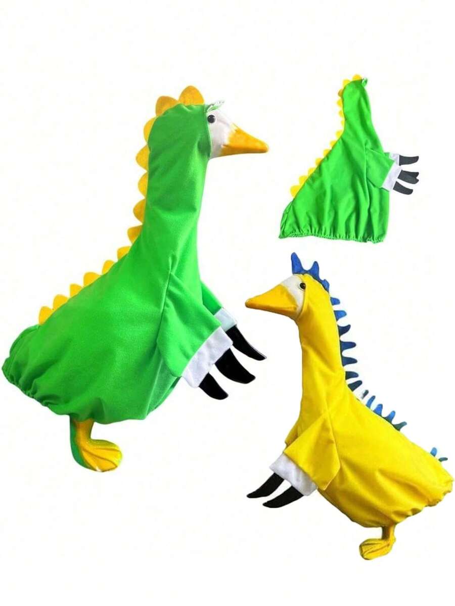 23-Inch Cement Statue Or Plastic Goose Outdoor Yard Decor, Adorable Dinosaur Costume For Spring - A - View 1
