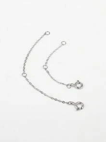 一条6厘米和一条9厘米纯银镀金延长链项链手链饰品辅助加长功能DIY配件 - 白色 - 查看 4