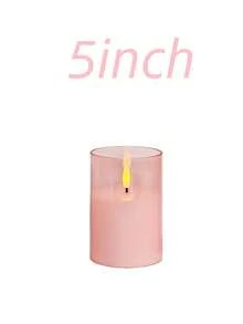 3件組粉色LED蠟燭，附遙控器與定時功能，閃爍暖光，電池供電，情人節、生日、婚禮、聖誕節理想禮物，適合臥室與餐廳裝飾 - 淺粉色 - 查看 10