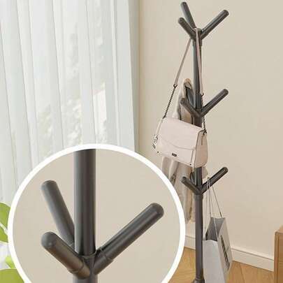 Perchero de pie con forma de árbol de 9 ganchos (3 ganchos) - Colgador de hogar minimalista y elegante, con soporte de trípode resistente y estructura de tenedor 3D, 160 cm de altura, 50 cm de ancho de base, diseño ahorra espacio, adecuado para dormitorio, sala de estar y entrada, almacenamiento multifuncional para ropa, bolsos y sombreros, ideal para alquileres y espacios pequeños, fácil mantenimiento, mejora el orden y el atractivo estético, práctico y decorativo, crea una atmósfera hogareña fresca, satisface las necesidades diarias de almacenamiento de ropa y accesorios