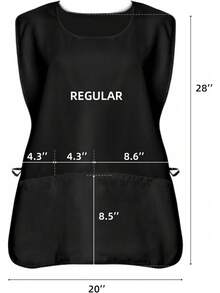 Unisex Cobbler Apron With 3 Pockets Vest Black Apron With Storage Pockets, Tie-Back Apron RGSK - 1 Pack - Black - View 2