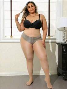 2 Pairs 80D Magic Stretch Plus Size Pantyhose, Thin Anti-Snag Sexy Leggings, Suitable For Up To 300lbs, Christmas - Multicolor - View 2