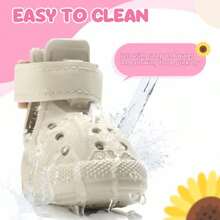 QILP Dog Shoes For Hot Pavement - Breathable Non  Dog Als With Reflective Stres Ea ON Off Ea-Clean  Outdoor Pet Boo For Small Medium Large D Wh Size 7 - Màu be - Xem 4