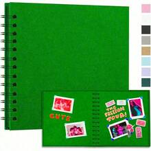 1 cuốn album ảnh tự làm kích thước 7x7 inch, 40 trang, bìa cứng, giấy Kraft, thích hợp cho đám cưới, tiệc sinh nhật, v.v., màu xanh lá cây, quà tặng sinh nhật cho bé trai và bé gái. - A - Xem 9