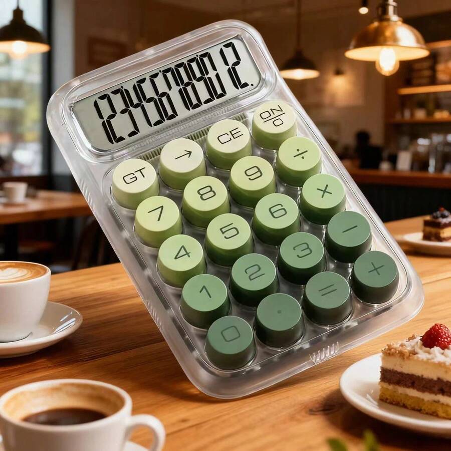 1 buah Kalkulator Dopamin Transparan - Layar Besar, Input Jelas 12 Digit dengan Tombol Daya/CE, Desain Minimalis Tahan Lama, Baterai Tidak Termasuk (Membutuhkan Baterai AAA), Penting untuk Penggunaan di Rumah dan Musim Kembali ke Sekolah, Daya Ganda Baterai Surya, Hadiah Hari Ayah (Kemasan Hadiah Termasuk Tergantung Gaya) - Sepotong Tunggal - View 1