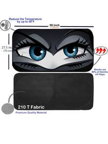 Summer Car Windshield Sunshade, Foldable Windshield Cover, Front Window Sun Visor, With Enhanced UV Protection, Suitable For Sedans, SUVs And Hatchbacks (59.06 Inches X 27.5 Inches) - Interesting Black Eyes - View 5