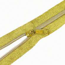 一套450厘米/177英寸金属金色拉链，配10个拉链头，适用于DIY服装、包袋、家纺。 - 淺金色 - 查看 6