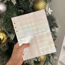 10入裝 A5 亮粉補充包：透明亮粉蝴蝶設計，雷射效果系列，活頁筆記本補充頁，PP材質製成。適用於貼紙書、日記本、活頁夾、相簿、卡片簿和貼紙收納袋。 - 白色 - 查看 14