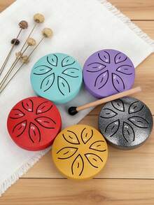 5件套迷你3英寸仙舌鼓套装，碳钢手鼓，雨鼓，打击乐器，便携式迷你铁鼓，适合初学者，鼓玩具，乐器，音乐制作，音乐，鼓，打击乐器 - 彩色 - 查看 12