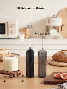 1pc Battery Operated Handheld Milk Frother, Stainless Steel Milk Whisk Suitable For Milk, Latte, Coffee, Hot Chocolate And Cappuccino - Multicolor - View 5