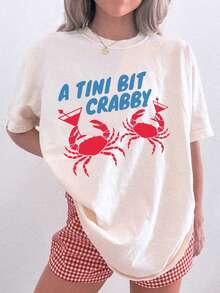 Fisherman Aesthetic Crab Shirt, Maryland Crab Blue Crab Shirt, Chesapeake Bay Ocean Inspired Style Coastal Shirt, Martini Lobster Shirt, Martini Cocktail Shirt, Women's Casual Round Neck Short Sleeve Tee - Trắng 1 - Xem 1