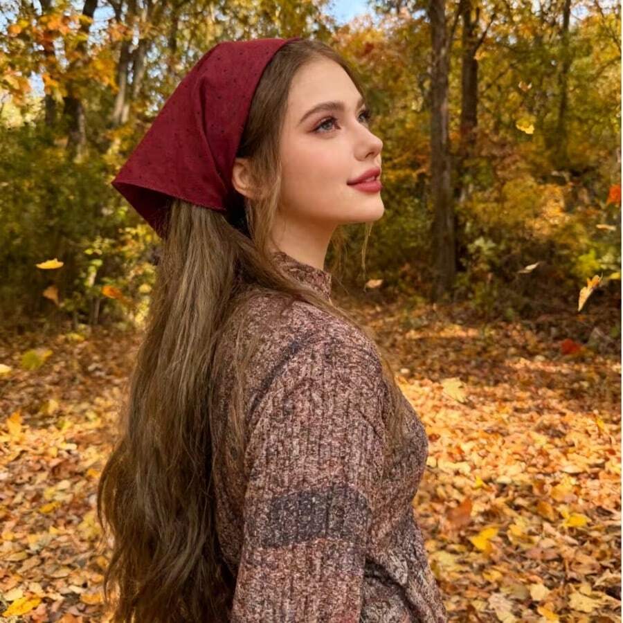 1 chiếc băng đô tam giác chấm bi, phụ kiện tóc thời trang tối giản, khăn tam giác unisex, quà tặng và phụ kiện hàng ngày. - Nhiều màu - Xem 1