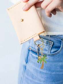 Handmade Grass Coconut Tree Pendant With Shell And Starfish Elements - Bohemian Vacation Style. Raffia Art Pendant, Ocean Alloy Pendant, Hawaiian Style. - Multicolor - View 8