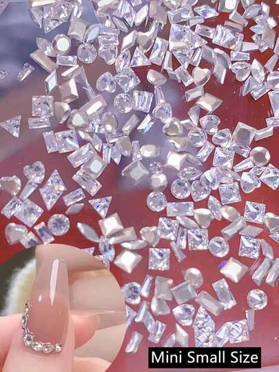 50/100/200 viên đá giả kim cương mini, pha lê nhân tạo trong suốt, kim cương zirconia nhân tạo, hình trái tim, vuông, oval, chữ nhật, giọt nước, hình kim cương và các loại đá quý khác dùng để trang trí móng tay, tự làm, trang trí nghệ thuật móng tay, nhiều hình dạng và kiểu dáng khác nhau, phong cách salon móng tay Nhật Bản.