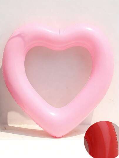 成人心形PVC充气游泳圈，闪亮装饰。超大加厚设计，可作水中休息座椅，方便携带。适用于沙滩、户外泳池和泳池派对。度假和夏季必备！