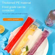 100/50/10 túi làm kem que kèm phễu, túi làm kem que dùng một lần, thích hợp để làm kem que, sữa chua và các món ăn đông lạnh. - Nhiều màu - Xem 9