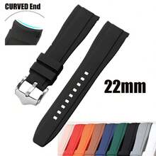 20mm Curved End Silicone Watch Band, High Quality Rubber Strap Omega Moonswatch, Smartwatches, Waterproof Wristband For Sports Watches - 20mm - View 13