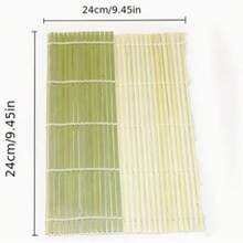 1/2/3片装绿色竹制寿司卷帘，手工寿司工具，24x24厘米紫菜卷帘 - 查看 4