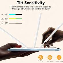 Bolígrafo táctil recargable para iPad, bolígrafo táctil capacitivo para teléfonos inteligentes y tabletas, compatible con Apple/Tablet PC - Blanco - View 8