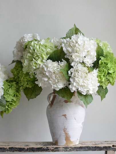 18.5"Artificial Hydrangea Flower Bouquet, Fake Floral Silk Hydrangea ,DIY Wedding Birthday Party Decor,Bridal Bouquet,Home Decor, Home Living Room, Kitchen, Garden, Hotel, Office,Outdoor Garden Decor, Valentine Day, Mother's Day,Back To School Decor