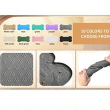 1PC Bone Shape Non-Slip Silicone Pet Placemat, Raised Edge Pet Feeding Tray For Food And Water, Anti-Spill Feed Mat For Small Medium Dogs And Cats, Easy Clean Purable Bowl Mat - Màu be-l - Xem 11