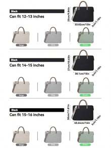 1pc Shoulder Portable Laptop Bag Conference Waterproof Portable Briefcase Back To School - Black 14 to 15 Inches - View 10
