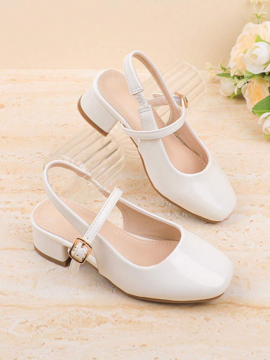 Giày bé gái dự tiệc cưới, tiệc tùng, lễ hội, phù hợp cho bé gái nhỏ và lớn, giày búp bê trắng cổ điển, thoải mái, đa năng, thích hợp cho các dịp trang trọng, cuộc thi sắc đẹp, múa ba lê, giày công chúa, sandal, mùa hè. - trắng - Xem 1