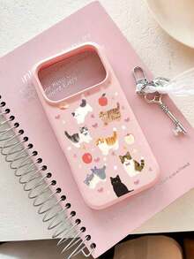 1pc Fashionable Cute Star, Fruit, Cat Pattern Shockproof Light Pink Liquid Straight Edge TPU Phone Case Compatible With Iphone 16 Pro Max/16/16 Pro/16 Plus/15/15 Pro Max/15 Pro/11/12/13/14 Pro Max/11 Pro/11 Pro Max/12 Pro/12 Pro Max/13 Pro/13 Pro Max/14 Pro/14 Pro Max, Soft Case With Elegant Vibe - 1pc - 查看 3