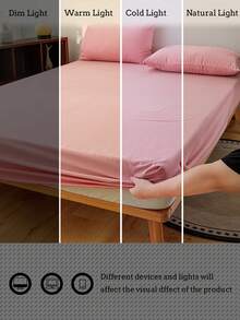 3 piezas Juego de ropa de cama suave y cómoda con textura de camello (incluye funda de almohada) - Rosa - Ver 9