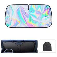 Tấm che nắng kính chắn gió ô tô có thể gập lại, tấm che nắng phản quang chống tia UV dày 5 lớp, tấm chắn bảo vệ cửa sổ trước dày có thể gập lại chống tia UV - Tấm che nắng - Xem 9