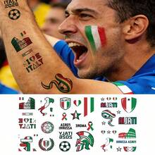3pcs/Pack 2026 National Flag Temporary Tattoo Stickers, Waterproof Game Day Football Fan Makeup, Sports Party Decorations - Brown - View 8
