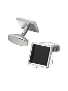 1 đôi khuy măng sét vuông bằng đồng thời trang dành cho nam, phù hợp cho đám cưới, công sở và sử dụng hàng ngày. - màu đen - Xem 6