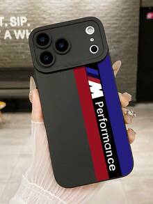 Ốp điện thoại thiết kế xe thể thao M màu đen, phối màu tương phản cổ điển, bảo vệ ống kính, chống sốc, thích hợp làm quà tặng sinh nhật, kỷ niệm, ngày lễ cho người yêu xe, người đam mê phụ kiện kỹ thuật số, tương thích với iPhone & Galaxy, phiên bản quốc tế, không phải phiên bản nội địa. - màu đen - Xem 4