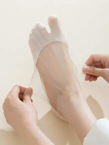 1/3/5双装春夏女士分趾袜，超薄隐形防滑袜，两趾浅口冰丝船袜 - 彩色 - 查看 7