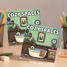 Adorable And Cozy Adult & Teen Coloring Book, Featuring 24 Beautiful Illustrations Of Comfortable Spaces, Ideal Gift For Friends, Family, And Loved Ones On Holidays, Birthdays, Anniversaries Or Special Occasions To Add Your Own Artistic Touches - Warm Coloring Book - View 4
